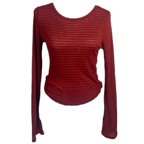 COTTON ON Women’s Long Sleeve Striped Shirt Red Size Extra Small - Picture 1 of 3